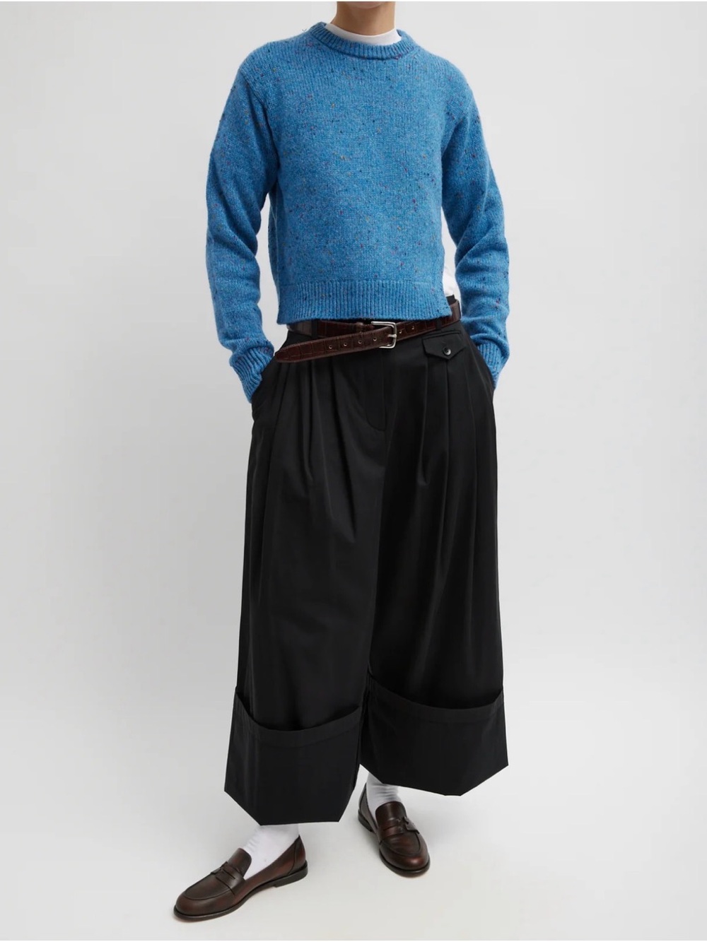 Tibi Confetti Shrunken Crewneck Pullover